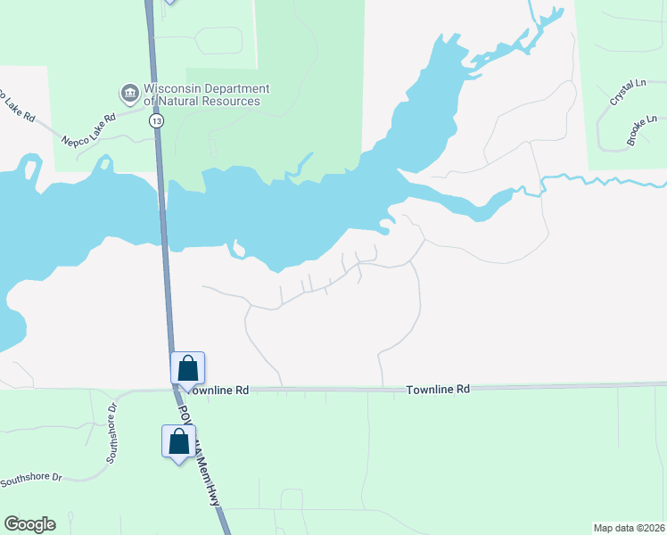 map of restaurants, bars, coffee shops, grocery stores, and more near 1511 East Shore Drive in Wisconsin Rapids