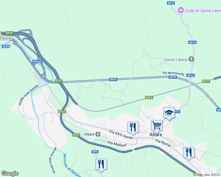 map of restaurants, bars, coffee shops, grocery stores, and more near in Province of Savona