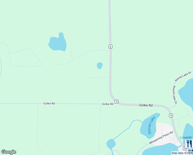 map of restaurants, bars, coffee shops, grocery stores, and more near E848 Arrowhead Drive in Waupaca