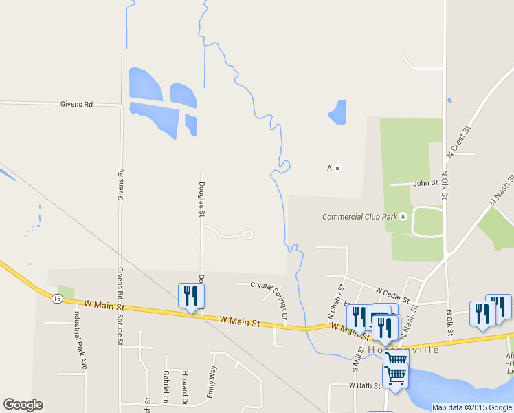 map of restaurants, bars, coffee shops, grocery stores, and more near W9150 Forevergreen Court in Hortonville