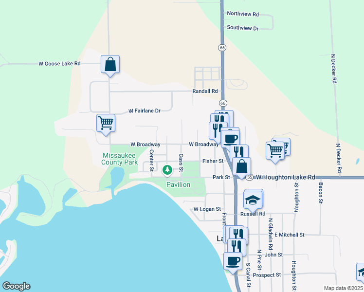 map of restaurants, bars, coffee shops, grocery stores, and more near 201-233 Cass Street in Lake City