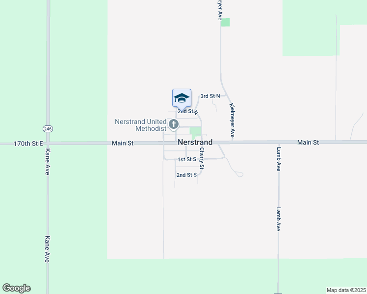 map of restaurants, bars, coffee shops, grocery stores, and more near 125 Main Street in Nerstrand