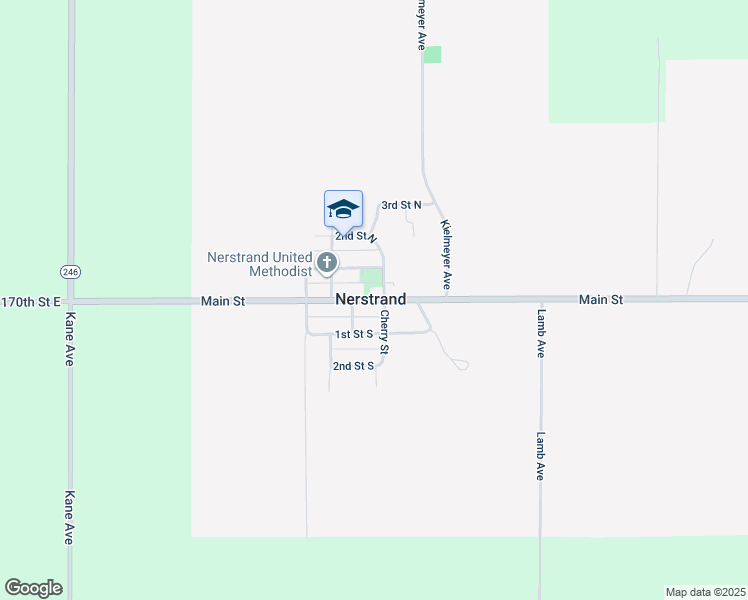 map of restaurants, bars, coffee shops, grocery stores, and more near 221 Main Street in Nerstrand