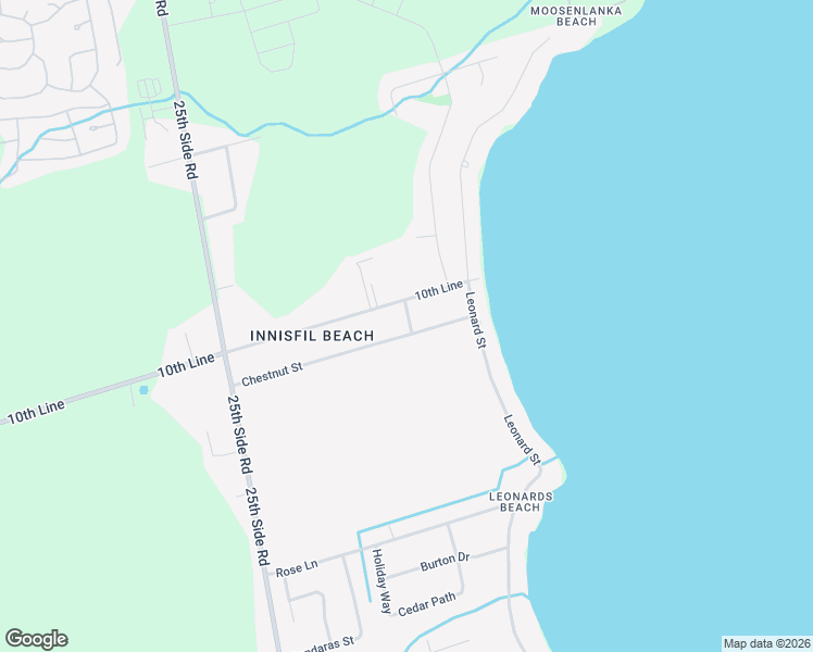 map of restaurants, bars, coffee shops, grocery stores, and more near 679 10th Line in Innisfil