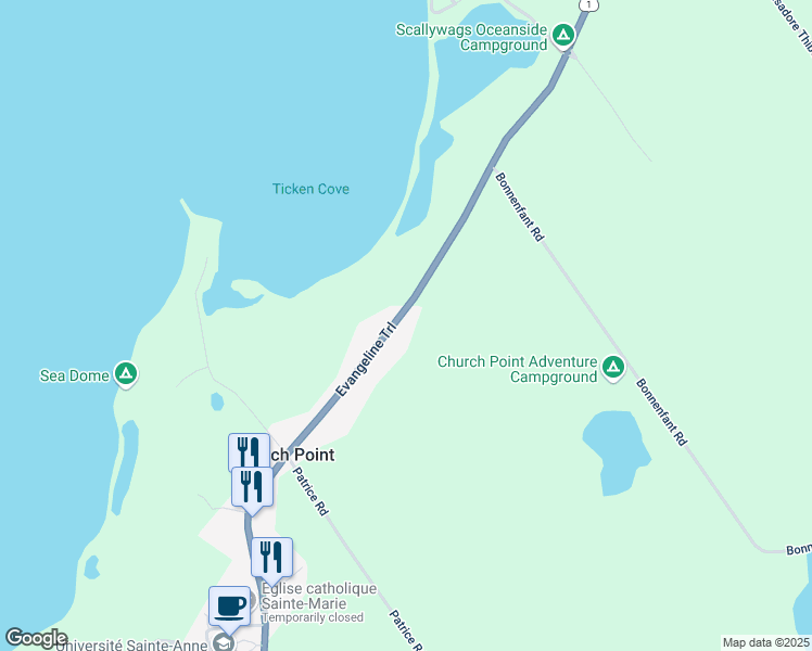 map of restaurants, bars, coffee shops, grocery stores, and more near 1938 Nova Scotia Trunk 1 in Clare