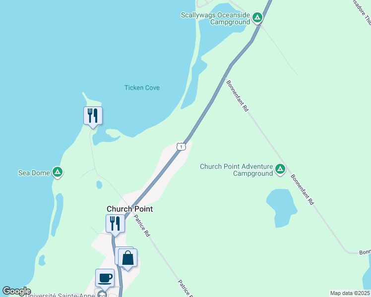 map of restaurants, bars, coffee shops, grocery stores, and more near 1938 Nova Scotia Trunk 1 in Clare