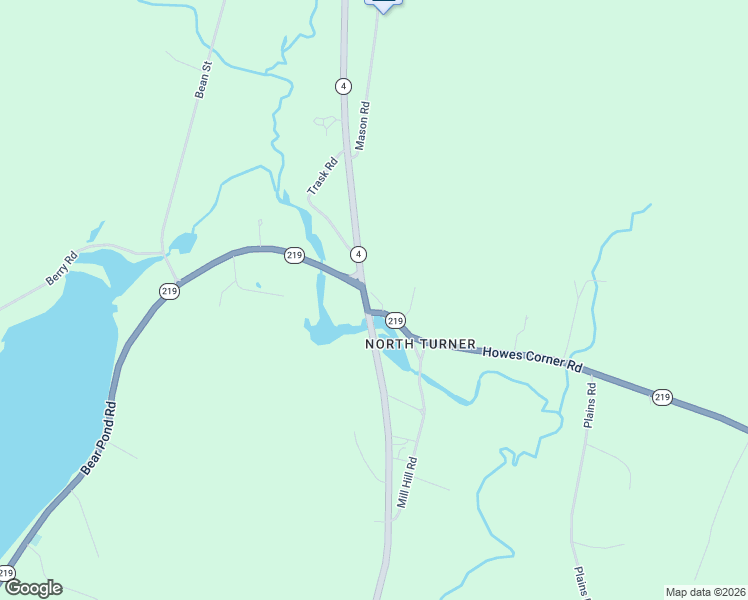 map of restaurants, bars, coffee shops, grocery stores, and more near 2529 Auburn Road in Turner