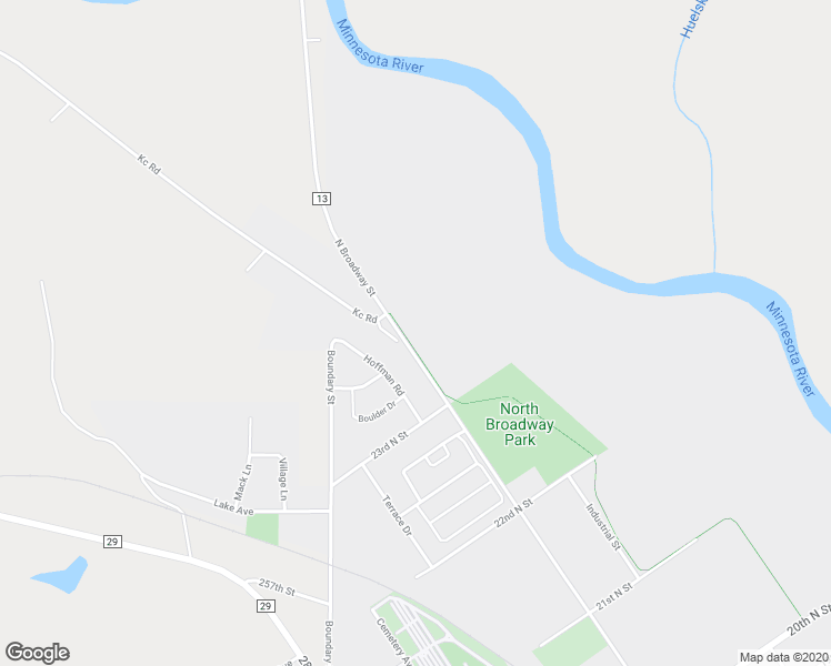 map of restaurants, bars, coffee shops, grocery stores, and more near 2412 North Broadway Stret in New Ulm