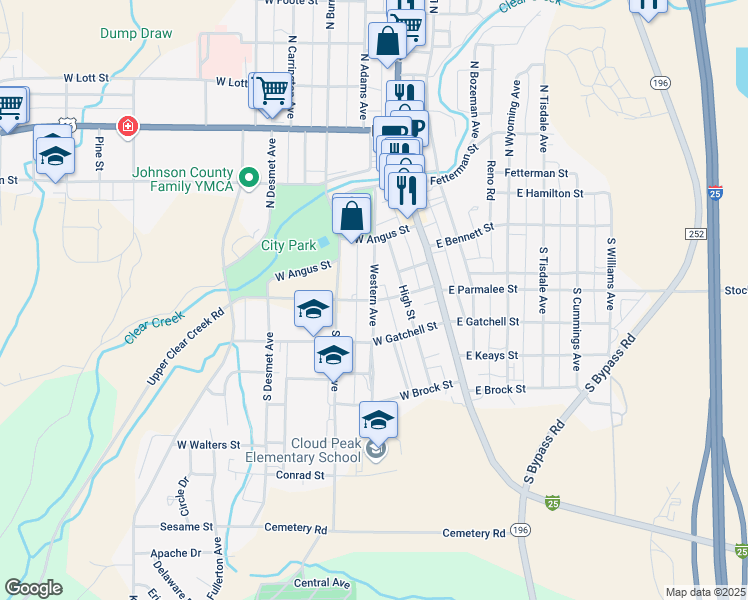 map of restaurants, bars, coffee shops, grocery stores, and more near 199 West Parmelee Street in Buffalo