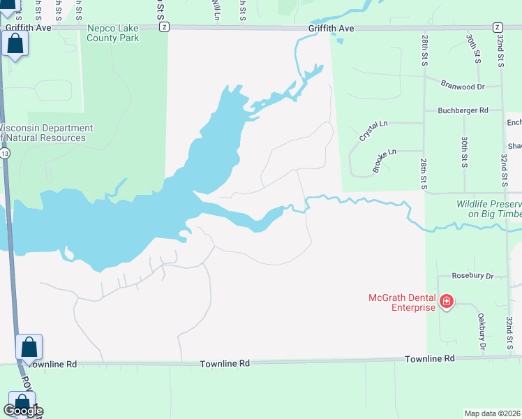 map of restaurants, bars, coffee shops, grocery stores, and more near 1740 flyrod trail in Wisconsin Rapids