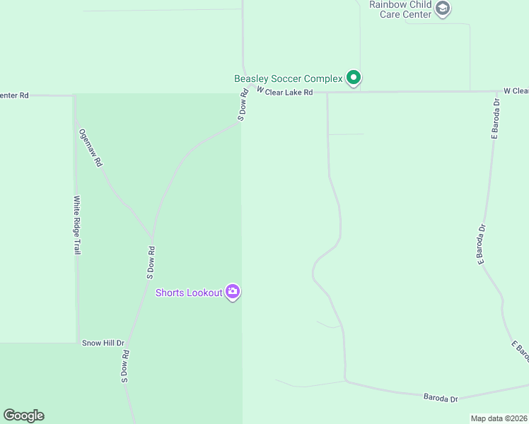 map of restaurants, bars, coffee shops, grocery stores, and more near 384 West Baroda in West Branch