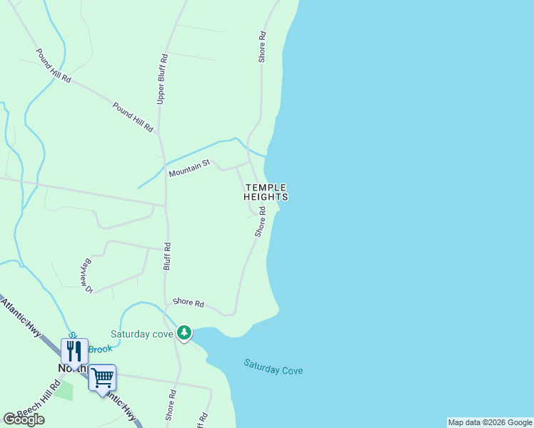 map of restaurants, bars, coffee shops, grocery stores, and more near 220 Shore Road in Northport