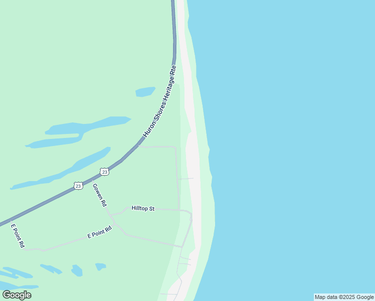 map of restaurants, bars, coffee shops, grocery stores, and more near 1958-1960 Ausable Point Road in East Tawas
