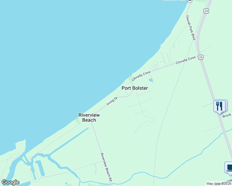 map of restaurants, bars, coffee shops, grocery stores, and more near 168 Irving Drive in Georgina