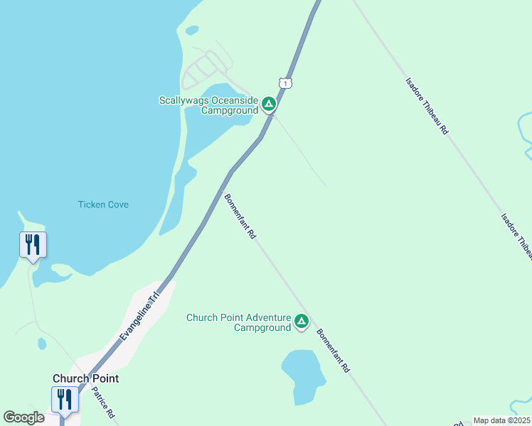 map of restaurants, bars, coffee shops, grocery stores, and more near 1807 Hwy 1 in Church Point