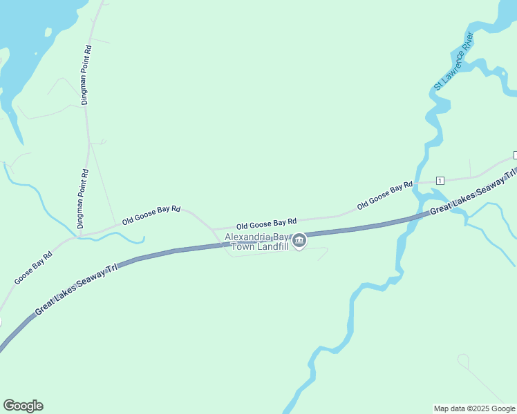 map of restaurants, bars, coffee shops, grocery stores, and more near 46677 County Road 1 in Alexandria Bay