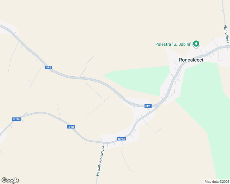 map of restaurants, bars, coffee shops, grocery stores, and more near 22 Strada Provinciale 5 in Roncalceci