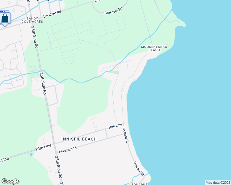 map of restaurants, bars, coffee shops, grocery stores, and more near 2777 Ireton Street in Innisfil