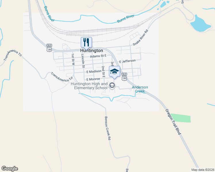 map of restaurants, bars, coffee shops, grocery stores, and more near 590 2nd Street West in Huntington