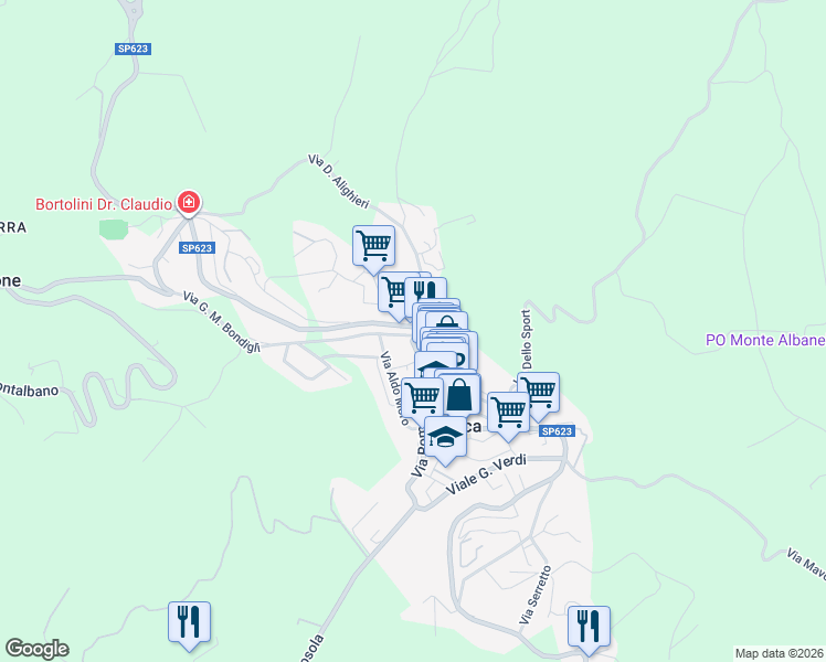 map of restaurants, bars, coffee shops, grocery stores, and more near 2 Via del Mercato in Zocca