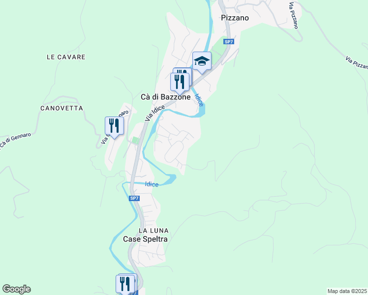 map of restaurants, bars, coffee shops, grocery stores, and more near 3 Via Canovetta in Pizzano