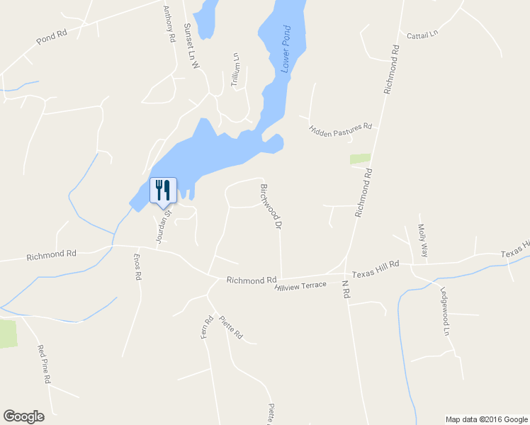 map of restaurants, bars, coffee shops, grocery stores, and more near 496 Birchwood Drive in Hinesburg