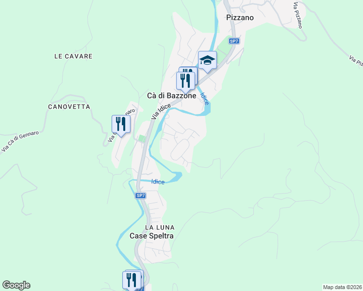 map of restaurants, bars, coffee shops, grocery stores, and more near 3 Via Canovetta in Pizzano