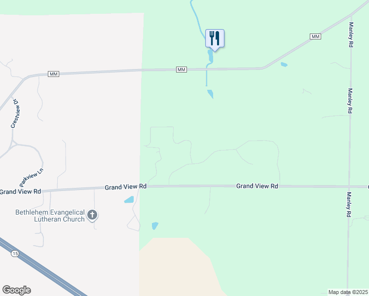 map of restaurants, bars, coffee shops, grocery stores, and more near N2987 Manorwood Lane in Hortonville