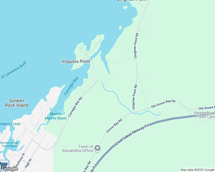 map of restaurants, bars, coffee shops, grocery stores, and more near 23720 Pines Park Drive in Alexandria Bay