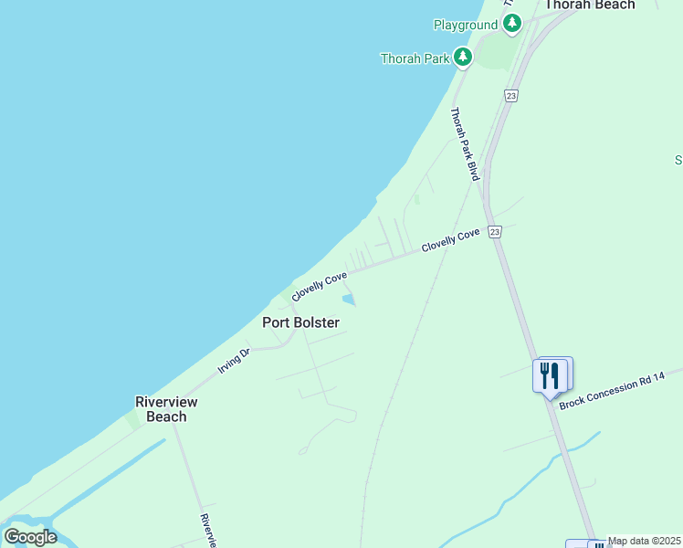 map of restaurants, bars, coffee shops, grocery stores, and more near 78 Clovelly Cove in Georgina