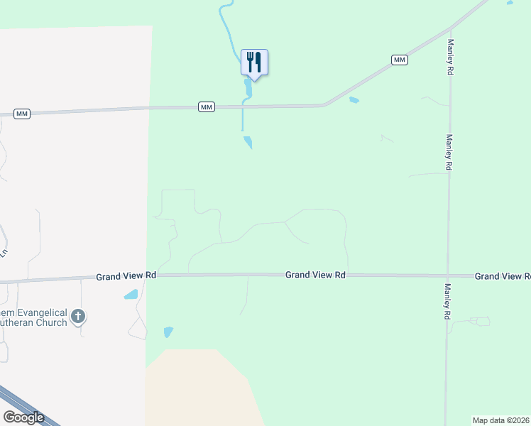 map of restaurants, bars, coffee shops, grocery stores, and more near W8338 Hackberry Hills Road in Hortonville