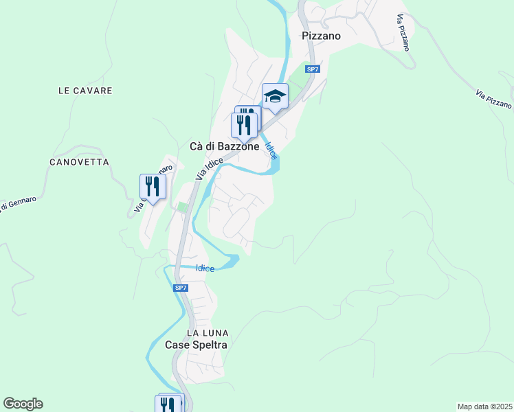 map of restaurants, bars, coffee shops, grocery stores, and more near 3 Via Canovetta in Pizzano