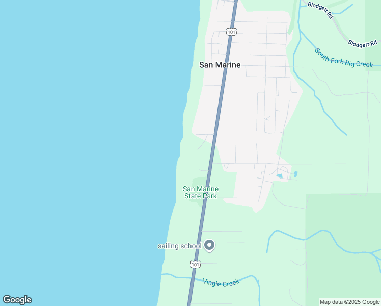map of restaurants, bars, coffee shops, grocery stores, and more near Northwest Kimball Court in Yachats