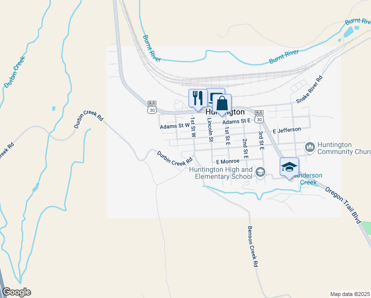 map of restaurants, bars, coffee shops, grocery stores, and more near 165 East Madison in Huntington