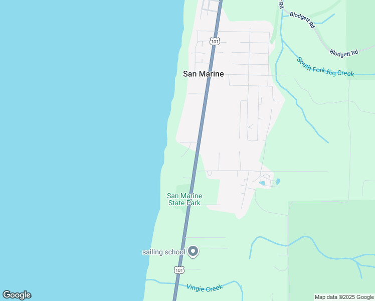 map of restaurants, bars, coffee shops, grocery stores, and more near Northwest Kimball Court in Yachats