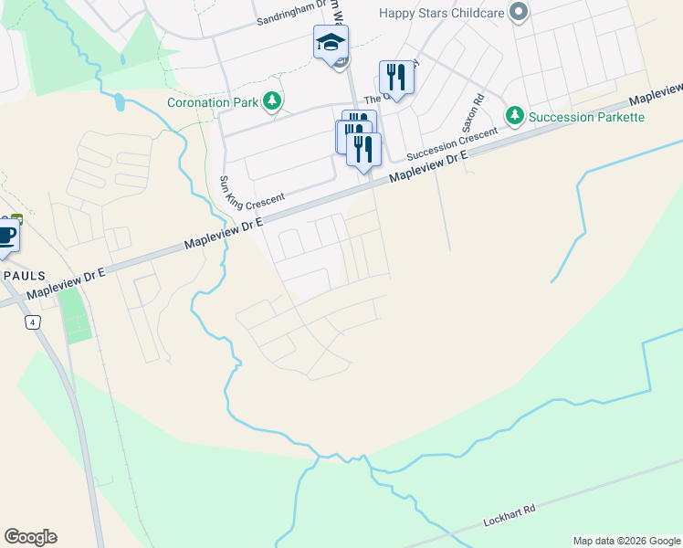 map of restaurants, bars, coffee shops, grocery stores, and more near 9 Hay Lane in Barrie
