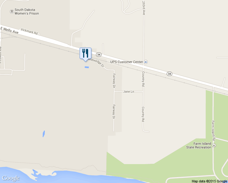 map of restaurants, bars, coffee shops, grocery stores, and more near Fairway Drive in Pierre