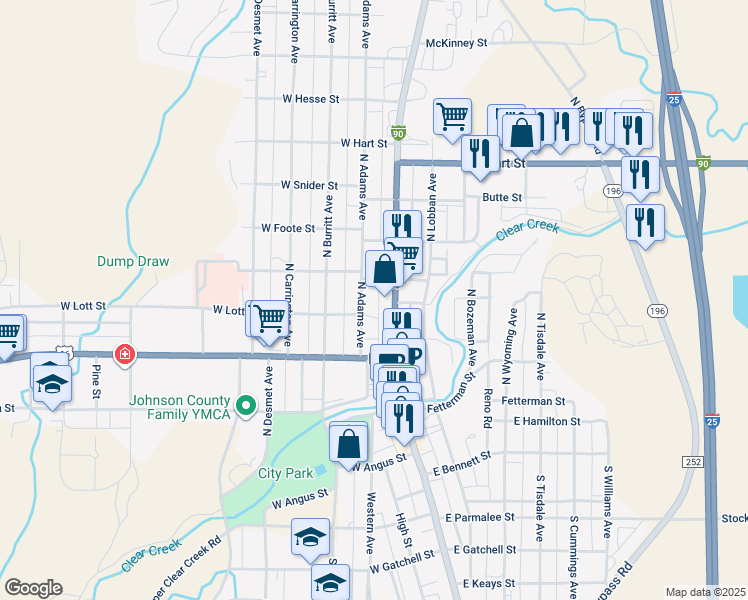 map of restaurants, bars, coffee shops, grocery stores, and more near in Buffalo