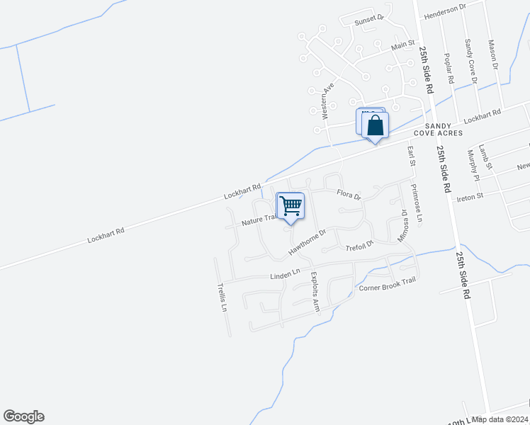 map of restaurants, bars, coffee shops, grocery stores, and more near 16 Nature Trail Road in Innisfil