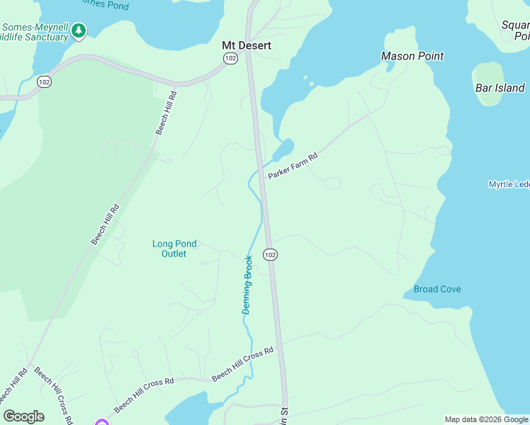 map of restaurants, bars, coffee shops, grocery stores, and more near 1 Main Street in Mount Desert