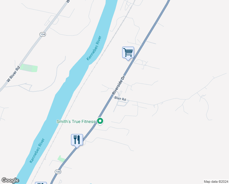 map of restaurants, bars, coffee shops, grocery stores, and more near 544 Riverside Drive in Augusta
