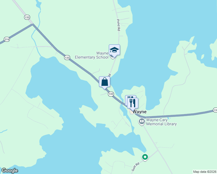 map of restaurants, bars, coffee shops, grocery stores, and more near 20 Pond Road in Wayne