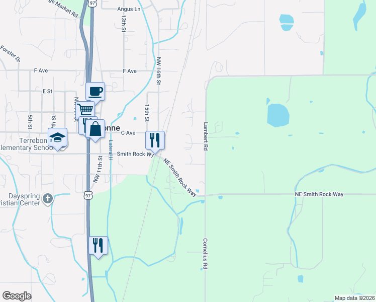 map of restaurants, bars, coffee shops, grocery stores, and more near 8345 Northeast 1st Street in Terrebonne