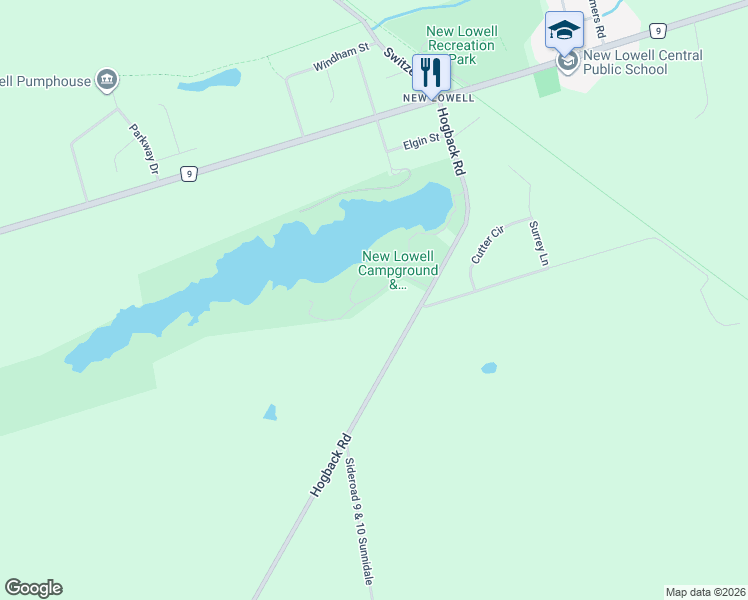 map of restaurants, bars, coffee shops, grocery stores, and more near 2946 Hogback Road in New Lowell