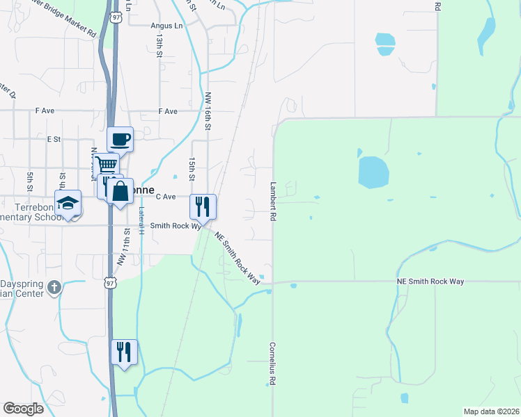 map of restaurants, bars, coffee shops, grocery stores, and more near 8345 Northeast 1st Street in Terrebonne