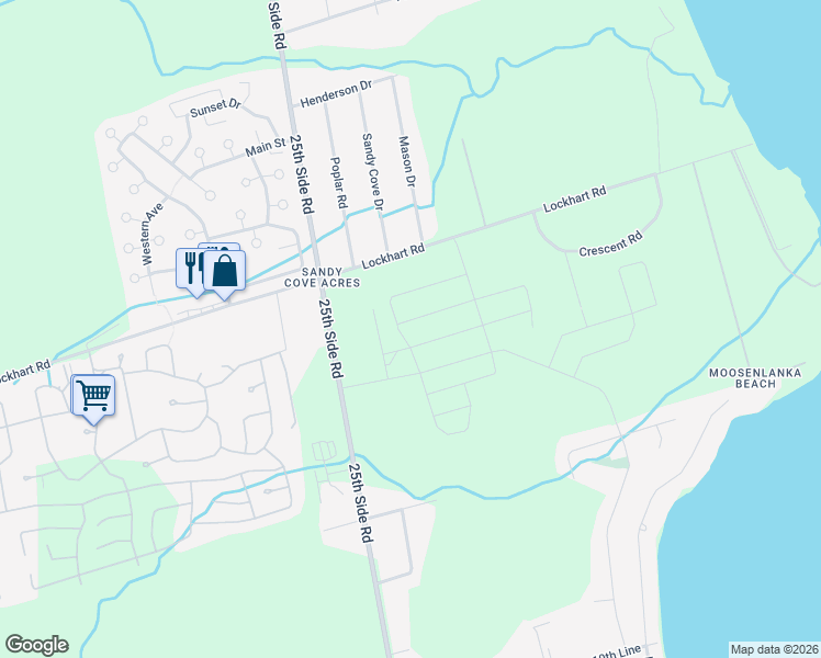 map of restaurants, bars, coffee shops, grocery stores, and more near 721 Mika Street in Innisfil