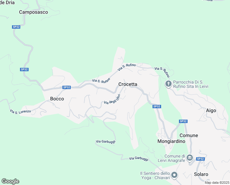 map of restaurants, bars, coffee shops, grocery stores, and more near Strada Provinciale 32 in Città Metropolitana di Genova