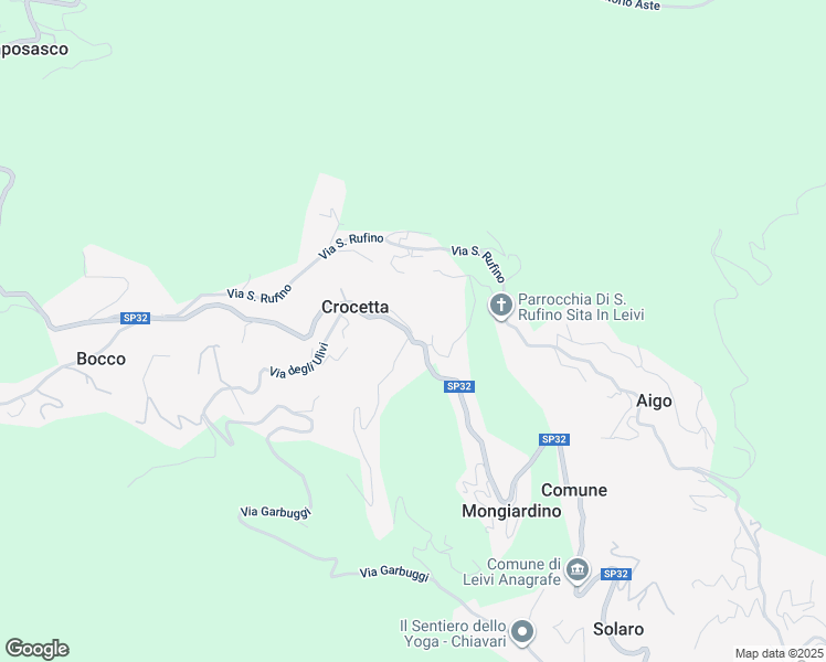map of restaurants, bars, coffee shops, grocery stores, and more near Strada Provinciale 32 in Città Metropolitana di Genova