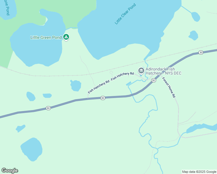 map of restaurants, bars, coffee shops, grocery stores, and more near 40 Fish Hatchery Road in Saranac Lake