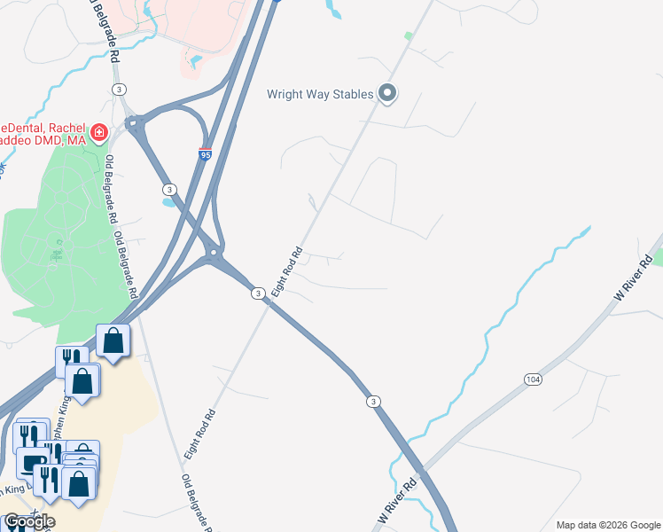 map of restaurants, bars, coffee shops, grocery stores, and more near 18 McCray Lane in Augusta